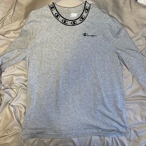 Men’s Champion Long Sleeve T-Shirt Color:Grey Size:Large